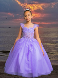 Butterfly Tulle Pageant Dress - Meera Girls Formal Gown