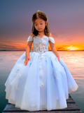 Butterfly Tulle Pageant Dress - Meera Girls Formal Gown