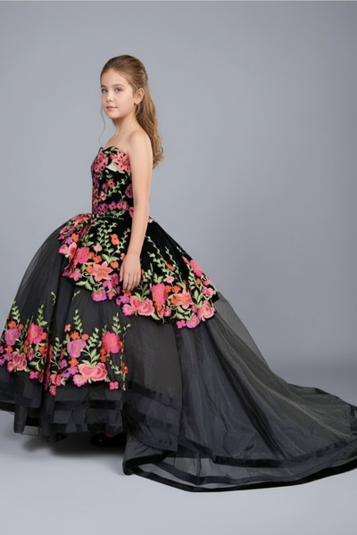 Sienna Floral Pageant Gown for Girls