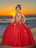 Alessia Red & Gold Girls Pageant Dress – Princess Collection
