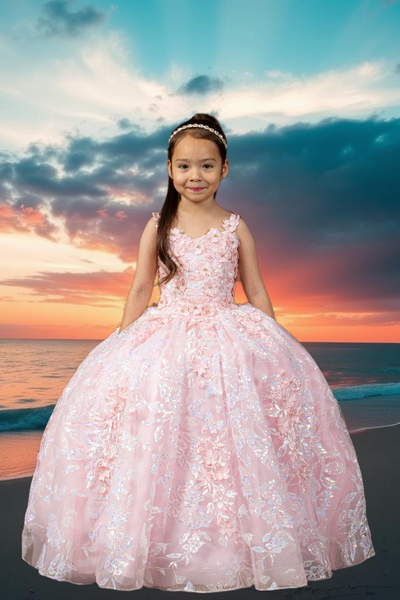 Aurelia Blush Pink Girls Pageant Dress - Princess Collection