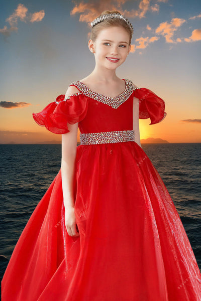 Red Brydealo Couture Pageant Dress – Julianne Gown