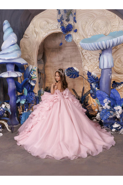 Rosabelle Couture Ruffle Gown - Elegant Pink Pageant & Special Event Dress