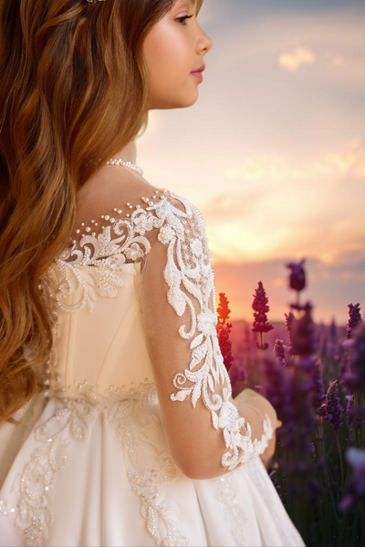 Anneliese Ivory Lace Gown | Pentelei Couture