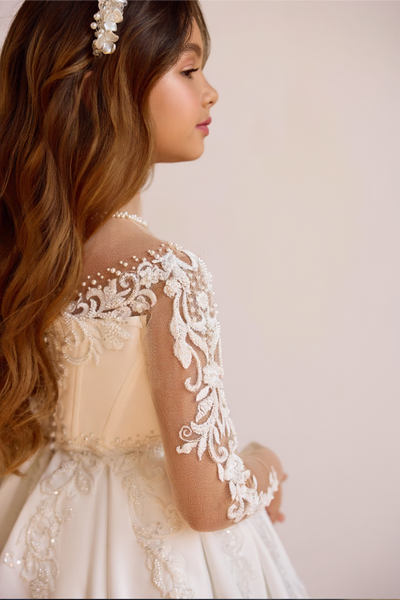 Pentelei Couture Communion Ball Gown for Girls | Luxury Formal Dress