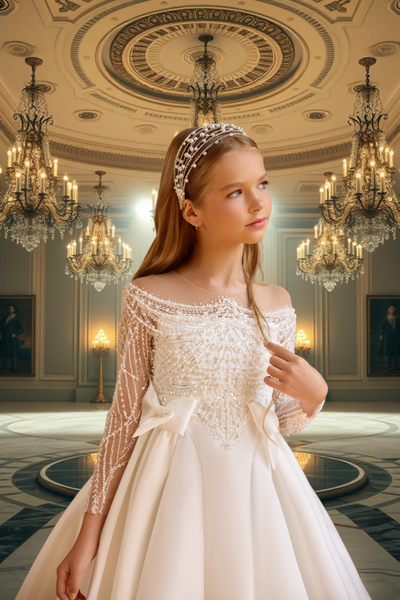 Aurélienne Pentelei Couture Pearl Beaded Gown