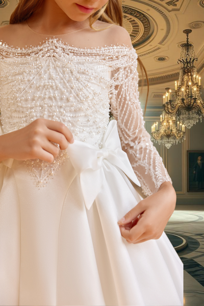 Aurélienne Pentelei Couture Pearl Beaded Gown