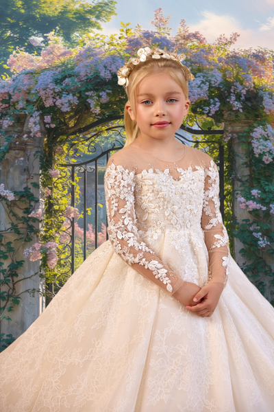 Ivory Lace Communion Dress | Pentelei Couture Gown