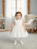 Elara Pearl Lace Christening Dress 6–24M