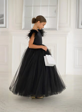 Valencia Noir Tulle Couture Gown – Girls Black Pageant & Special Occasion Dress