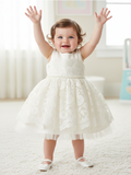 Elara Pearl Lace Christening Dress 6–24M