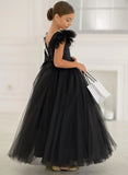 Valencia Noir Tulle Couture Gown – Girls Black Pageant & Special Occasion Dress