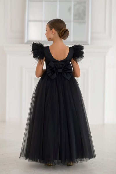 Valencia Noir Tulle Couture Gown – Girls Black Pageant & Special Occasion Dress