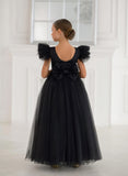 Valencia Noir Tulle Couture Gown – Girls Black Pageant & Special Occasion Dress