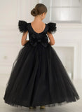 Valencia Noir Tulle Couture Gown – Girls Black Pageant & Special Occasion Dress