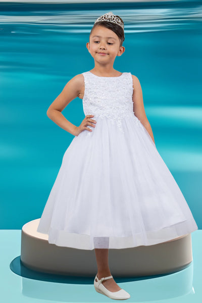 Juliette Belle Dress – Puff Sleeve Communion Gown