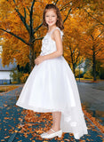 Harmony White Hi-Lo Flower Girl & Pageant Dress
