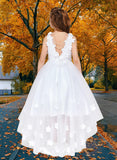 Harmony White Hi-Lo Flower Girl & Pageant Dress