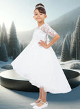 Celina Grace White Hi-Low Dress for Communion or Parties