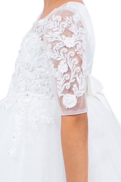 Celina Grace White Hi-Low Dress for Communion or Parties
