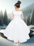 Celina Grace White Hi-Low Dress for Communion or Parties