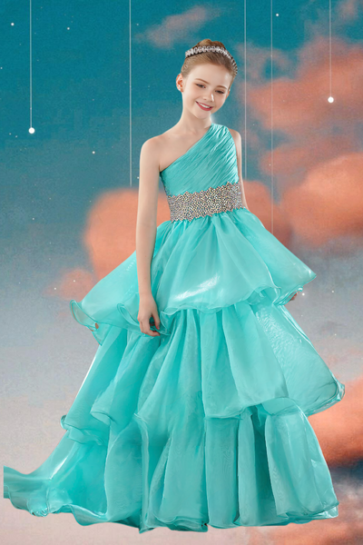 Turquoise Pageant Dress – Brydealo Couture Gown