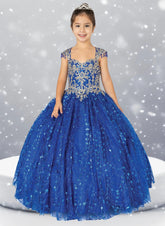 Stunning Misha Sequin Lace Embroidered Pageant Gown for Girls