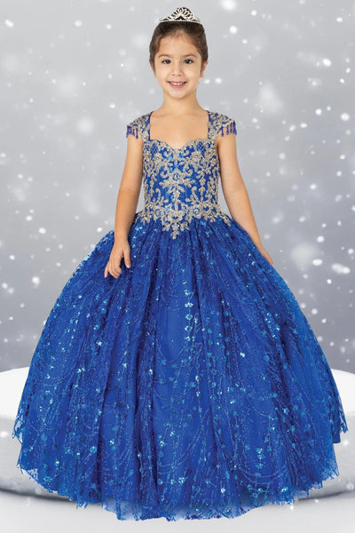 Stunning Misha Sequin Lace Embroidered Pageant Gown for Girls