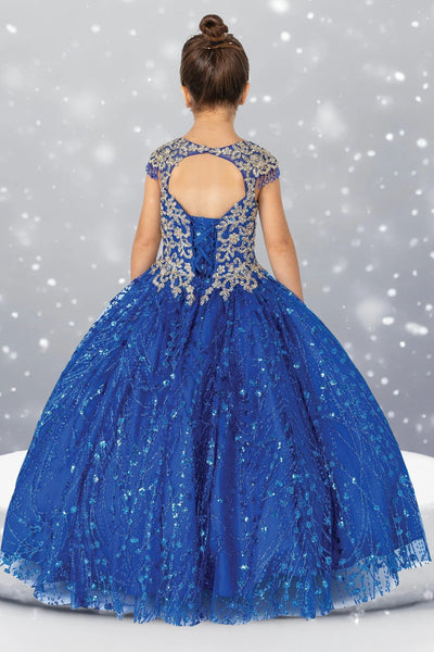 Stunning Misha Sequin Lace Embroidered Pageant Gown for Girls