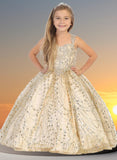 Stunning Misha Sequin Lace Embroidered Pageant Gown for Girls