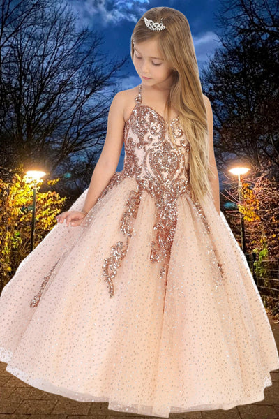 Julianna Gown – Rose Gold Sequin Pageant Dres