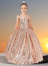 Girls Pageant Party Dress - Shane Sequin Gown | Blush Kids