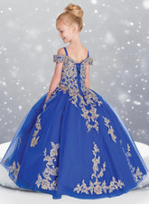 Anita Embroidered Off the Shoulder Pageant Dress - Girls Formal Wear