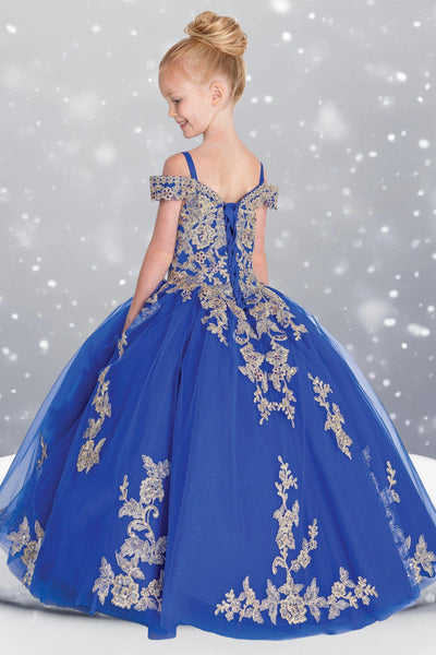 Anita Embroidered Off the Shoulder Pageant Dress - Girls Formal Wear