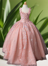 Liliana Blossom Gown – Blush Pink Flower Girl & Party Dress