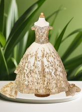 Champagne Girls Pageant Dress | Queen Collection | Dahliana Royale