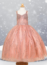 Maribelle Sparkle Ball Gown – Gold, Red & Rose Gold Party Dress