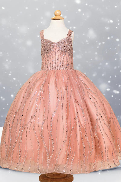 Maribelle Sparkle Ball Gown – Gold, Red & Rose Gold Party Dress
