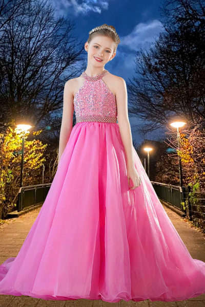 Hot Pink Brydealo Couture Girls Pageant Dress