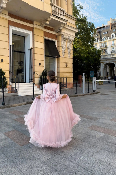 Julietta Blush Couture Gown – Pink Tulle Girls Special Occasion Dress