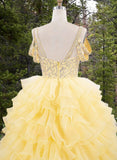 Adelina Yellow Pageant Dress – Brydealo Couturet