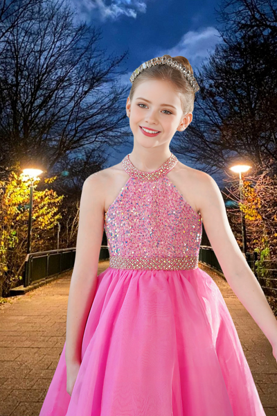 Hot Pink Brydealo Couture Girls Pageant Dress