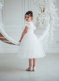 Lunella Grace Dress - White Tulle Girls Special Occasion Dress