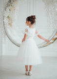 Lunella Grace Dress - White Tulle Girls Special Occasion Dress