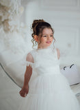 Lunella Grace Dress - White Tulle Girls Special Occasion Dress