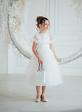 Lunella Grace Dress - White Tulle Girls Special Occasion Dress