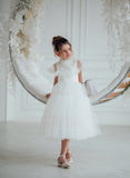 Lunella Grace Dress - White Tulle Girls Special Occasion Dress