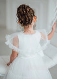 Lunella Grace Dress - White Tulle Girls Special Occasion Dress