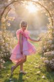 Seraphina Blossom Gown | Couture Pink Hi-Lo Girls Dress