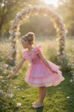 Seraphina Blossom Gown | Couture Pink Hi-Lo Girls Dress